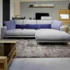 Activineo Ecksofas|Ecksofa Amalfi Stoff XLM 8 Hellgrau mit 5 Kissen
