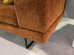 Brühl Ecksofas|Ecksofa Amber Stoff 44 0050 Orange Füße Verchromt mit 5 Kissen
