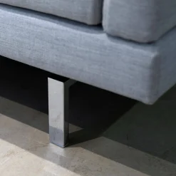 Brühl Ecksofas|Ecksofa Amber Stoff Kvadrat Canvas 2 124 Hellgrau Kufe Chrom Glänzend Inklusive 6 Kissen Mit Verstellbarem Rücken