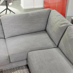 Violetta Ecksofas|Ecksofa Andria Stoff Kairo 90 Grau Eiche Dunkel Geräuchert Mit Holzablage