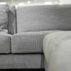 Violetta Ecksofas|Ecksofa Andria Stoff Kairo 90 Grau Eiche Dunkel Geräuchert Mit Holzablage