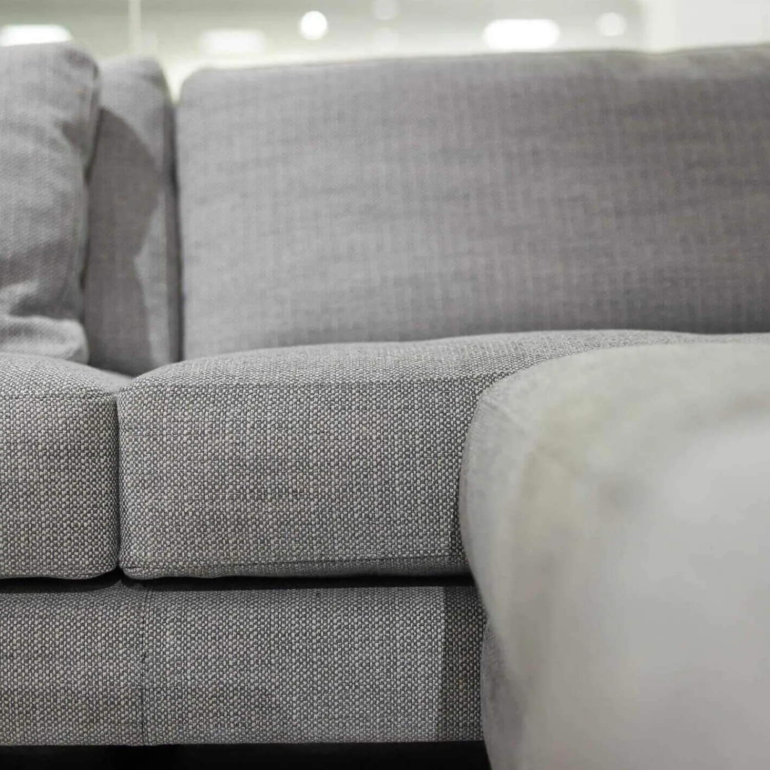 Violetta Ecksofas|Ecksofa Andria Stoff Kairo 90 Grau Eiche Dunkel Geräuchert Mit Holzablage