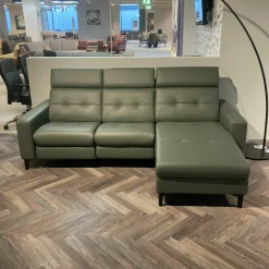 Stressless Ecksofas|Ecksofa Anna Leder Batick Thymian Grün mit Verstellfunktionen