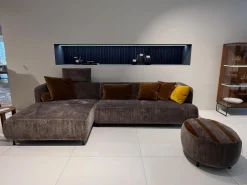 Brühl Ecksofas|Ecksofa Aoyama Stoff 4401 0205 Grau Gestell Metall Schwarz Pulverbeschichtet Inklusive Hocker Und 5 Kissen