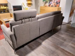 Global Ecksofas|Ecksofa Arima N Stoff Chicago Taupe Grau Braun Fuß F151 Chrom Inklusive Motorischer Verstellungen