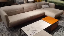 Ditre Italia Ecksofas|Ecksofa Arloth High Bezug Stoff Plaza 003 Beige Grau Gestell Leder Braun Orange Füße Schwarz Metall Inklusive Poufs Und Couchtische