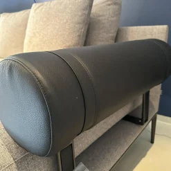 B&B Italia Ecksofas|Ecksofa Atoll Bezug Stoff Edit Steingrau Füße Verchromt Schwarz Lackiert Inklusive Sofakissen Rolle