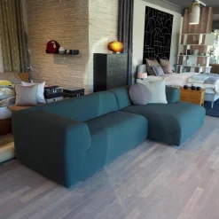 Montis Ecksofas|Ecksofa Aztec 2,5-Sitzer Stoff Kvadrat Mosaic 972 Blaugrün