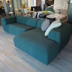 Montis Ecksofas|Ecksofa Aztec 2,5-Sitzer Stoff Kvadrat Mosaic 972 Blaugrün