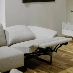 Activineo Ecksofas|Ecksofa Barcley Stoff City 4 Grau Füße Schwarz Mit Relaxfunktion