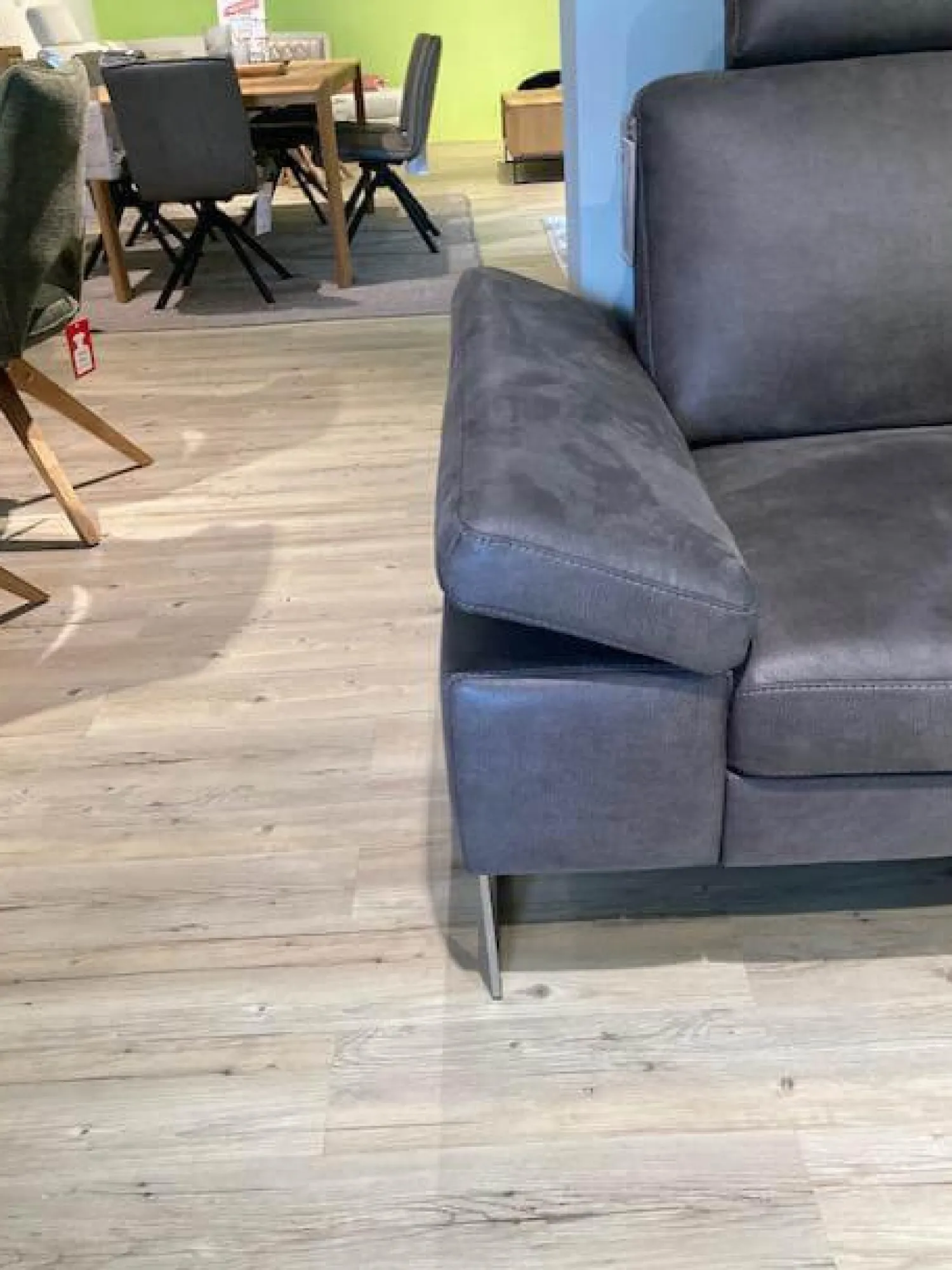 Activineo Ecksofas|Ecksofa Barolo Stoff Relax 66 Graphite Grau mit 2 Kopfstützen
