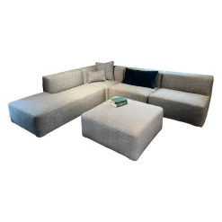 Varaschin Ecksofas|Ecksofa Belt Stoff Gemma Titanio D170 Marine Iron Grau mit Hocker