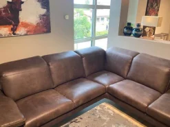 Activineo Ecksofas|Ecksofa Benson Stoff Relax 123 Espresso Braun Füße Braun Geölt