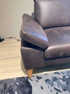 Activineo Ecksofas|Ecksofa Benson Stoff Relax 123 Espresso Braun Füße Braun Geölt