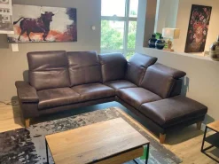 Activineo Ecksofas|Ecksofa Benson Stoff Relax 123 Espresso Braun Füße Braun Geölt