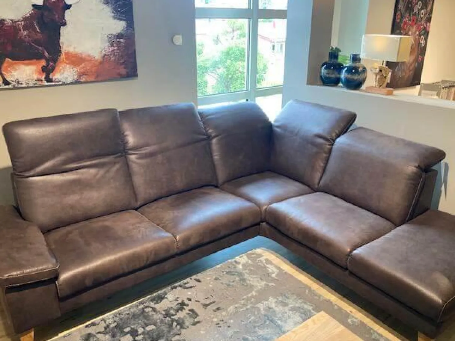 Activineo Ecksofas|Ecksofa Benson Stoff Relax 123 Espresso Braun Füße Braun Geölt