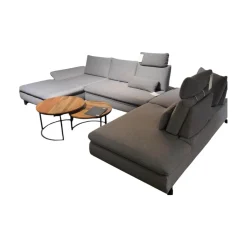 Activineo Ecksofas|Ecksofa Bergamo Stoff III Grau Winkelfuß Metall Inklusive Kopfstützen Und Sitztiefenverstellung