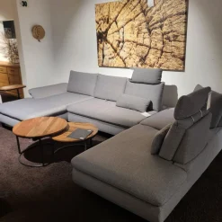 Activineo Ecksofas|Ecksofa Bergamo Stoff III Grau Winkelfuß Metall Inklusive Kopfstützen Und Sitztiefenverstellung