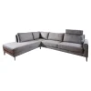 Puhlmann Ecksofas|Ecksofa Bern Stoff Sunnyboy CH3031 Grau 096 Füße Metall Diamond Schwarz Matt