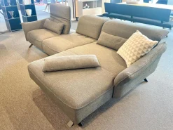 Contur Ecksofas|Ecksofa Bormio Stoff Udine Graphit Grau Gestell Schwarz Inklusive Lendenkissen