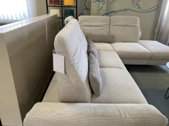 Sit & More Ecksofas|Ecksofa Breda Cord Stoff Rebbit Silver Silber Füße Schwarz Matt Inklusive Verstellungen Und Nierenkissen