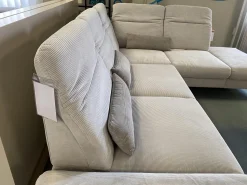 Sit & More Ecksofas|Ecksofa Breda Cord Stoff Rebbit Silver Silber Füße Schwarz Matt Inklusive Verstellungen Und Nierenkissen