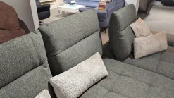 Poco Ecksofas|Ecksofa Brixton Stoff Jazz Khaki 757 Grau Fuß Schwarzmatt mit Fußstütze