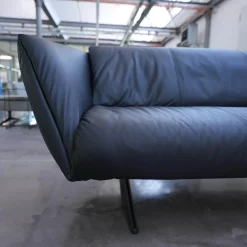 Walter Knoll Ecksofas|Ecksofa Bundle 630 Bezug Leder Ascot Black Metallgestell Schwarz