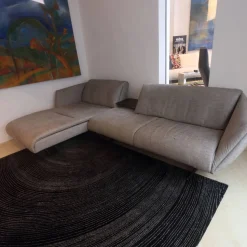 Walter Knoll Ecksofas|Ecksofa Bundle Bezug Stoff Sonora 7867 Bark Grau Füße Matt Bronze Mit Filzgleitern