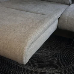 Walter Knoll Ecksofas|Ecksofa Bundle Bezug Stoff Sonora 7867 Bark Grau Füße Matt Bronze Mit Filzgleitern