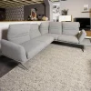 Koinor Ecksofas|Ecksofa Calmo Stoff Clever Clean 13-Educa 93 Grau Fuß Kufe Nr 1 Nickel Satiniert