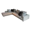 Flexform Ecksofas|Ecksofa Campiello Stoff Extra Elvira N1724 Grau Füße Metall Brüniert Inklusive 8 Kissen