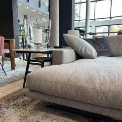 Flexform Ecksofas|Ecksofa Campiello Stoff Extra Elvira N1724 Grau Füße Metall Brüniert Inklusive 8 Kissen