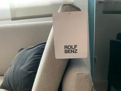 Rolf Benz Ecksofas|Ecksofa Cara 2020 Stoff 14.162 Steingrau Ablage Eiche Furniert Kufe Stahl Umbragrau