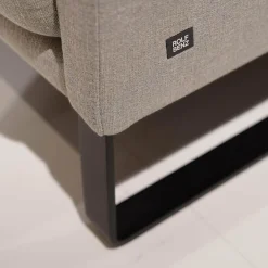 Rolf Benz Ecksofas|Ecksofa Cara Bezug Stoff 14.162 Steingrau Fuß Kufe Stahl Schwarz Ablage Eiche Furniert Mit Verstellbarem Rücken