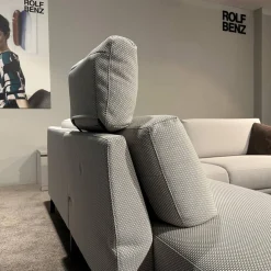 Rolf Benz Ecksofas|Ecksofa Cara Stoff 22.309 Achalgrau Gestell Kufe In Stahl Schwarz Mit Niedrigem Rückenkissen