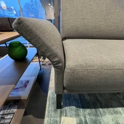 Rolf Benz Ecksofas|Ecksofa Cara Stoff 14.164 Mittel Eisengrau Stoff 22.202 Hell Staubgrau Füße Schwarz