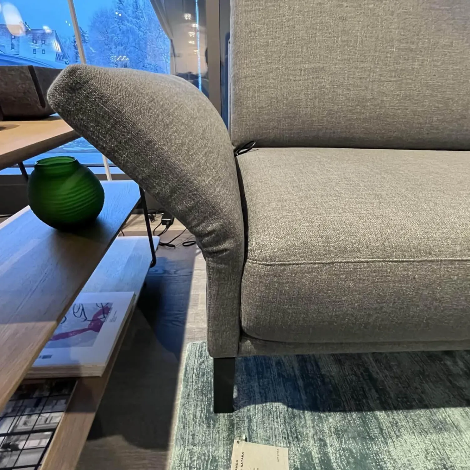 Rolf Benz Ecksofas|Ecksofa Cara Stoff 14.164 Mittel Eisengrau Stoff 22.202 Hell Staubgrau Füße Schwarz