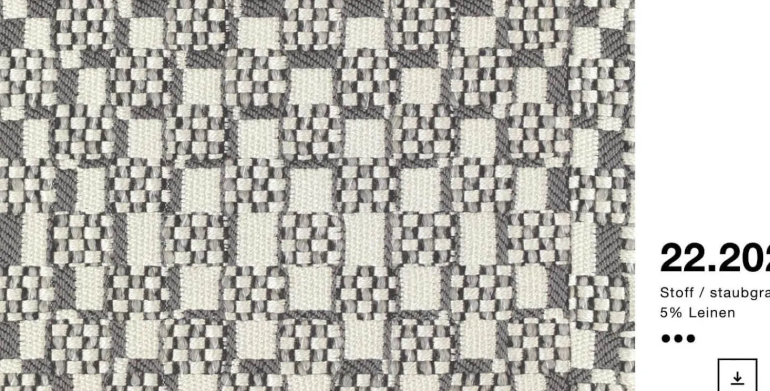 Rolf Benz Ecksofas|Ecksofa Cara Stoff 14.164 Mittel Eisengrau Stoff 22.202 Hell Staubgrau Füße Schwarz