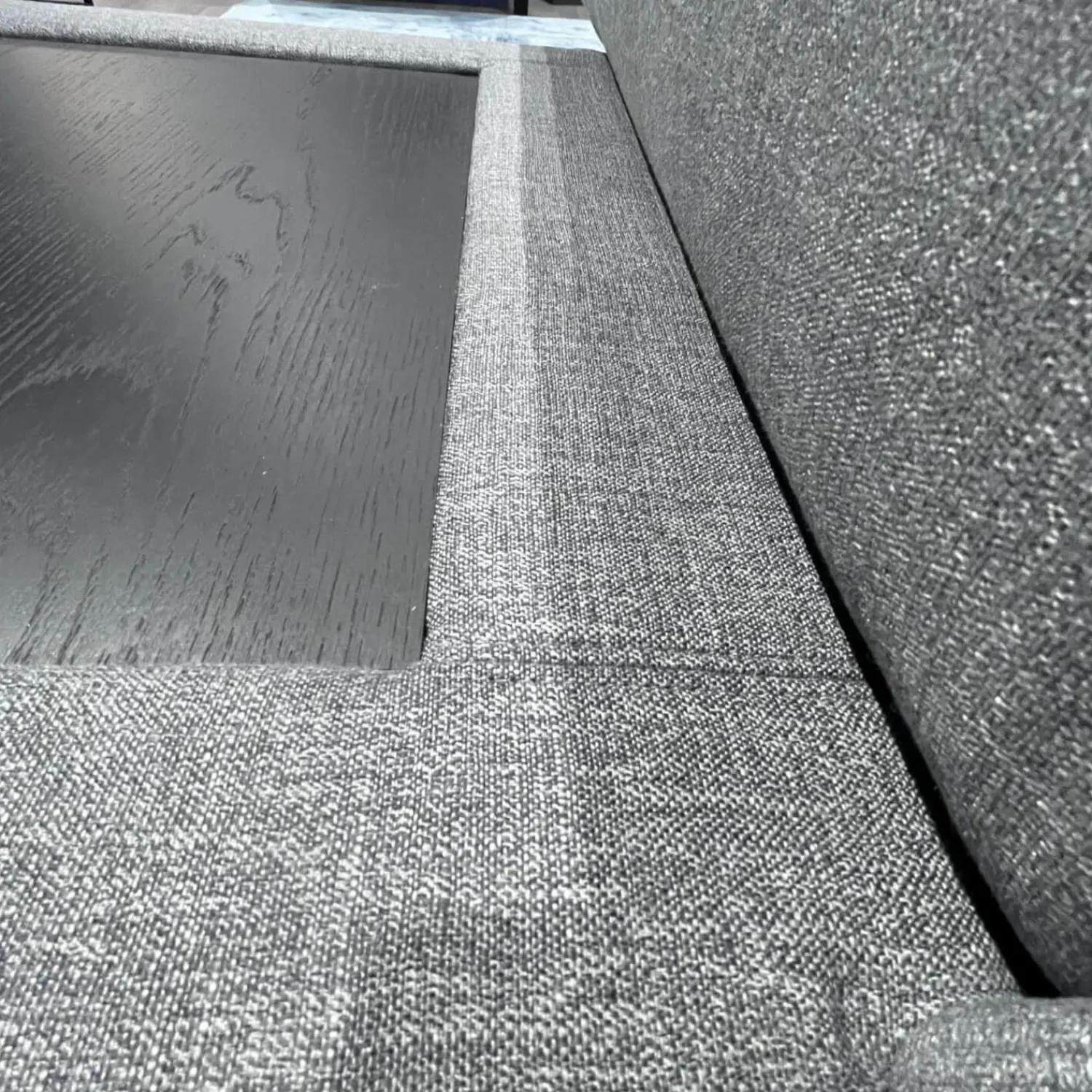 Rolf Benz Ecksofas|Ecksofa Cara Stoff 14.164 Mittel Eisengrau Stoff 22.202 Hell Staubgrau Füße Schwarz