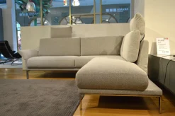 Rolf Benz Ecksofas|Ecksofa Cara Stoff Weißgrau 26.202 mit Holz-Ablage Schwenkbar