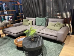 Cierre Ecksofas|Ecksofa Carlton B Leder Windsor 12 Grigio Scruo Grau Füße Matt Anthrazit