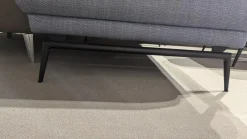 Gruber Ecksofas|Ecksofa Caruba Stoff Elsass Blau Gestell Aluminium Füße Pulverbeschichtet Aluminium Schwarz Mit Manuellen Verstellungen Inklusive Hocker