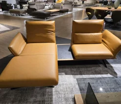 Koinor Ecksofas|Ecksofa Ceda Leder B Bonito Sole Gelb Metallkufe Schwarz Matt Pulverbeschichtet Inklusive Zwischentisch Und Nierenkissen