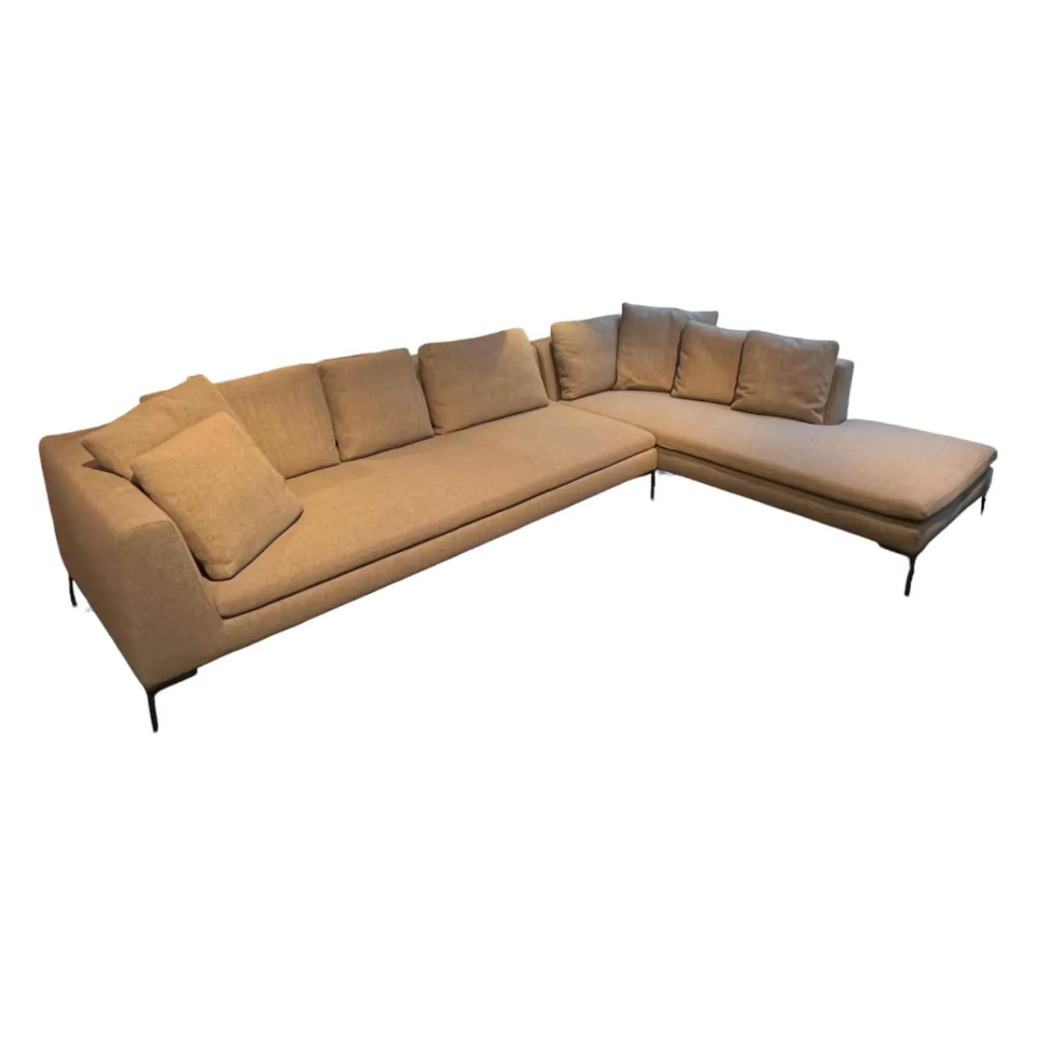 B&B Italia Ecksofas|Ecksofa Charles Large Stoff Cat A 2816251 Astro Grau Mit 9 Kissen