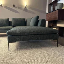 B&B Italia Ecksofas|Ecksofa Charles Large Stoff Super Sirte Kieferngrün Füße Aluminium Schwarz Verchromt Lackiert