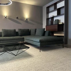 B&B Italia Ecksofas|Ecksofa Charles Large Stoff Super Sirte Kieferngrün Füße Aluminium Schwarz Verchromt Lackiert