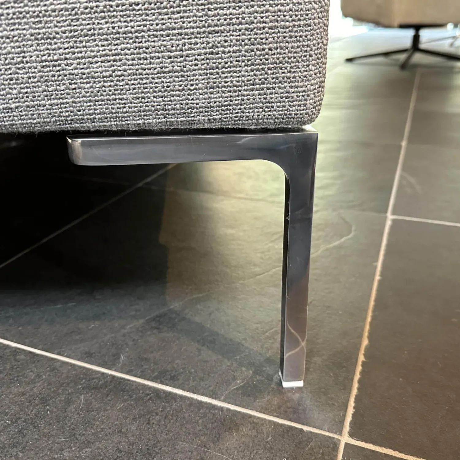 B&B Italia Ecksofas|Ecksofa Charles Stoff Esopo 2522151 Hellgrau Füße Aluminium Poliert mit Kissen