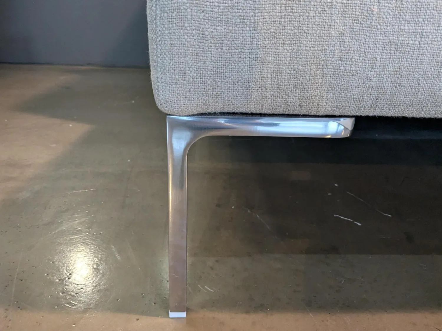 B&B Italia Ecksofas|Ecksofa Charles Stoff Lodi Natur Creme Füße Chrom mit 8 Kissen