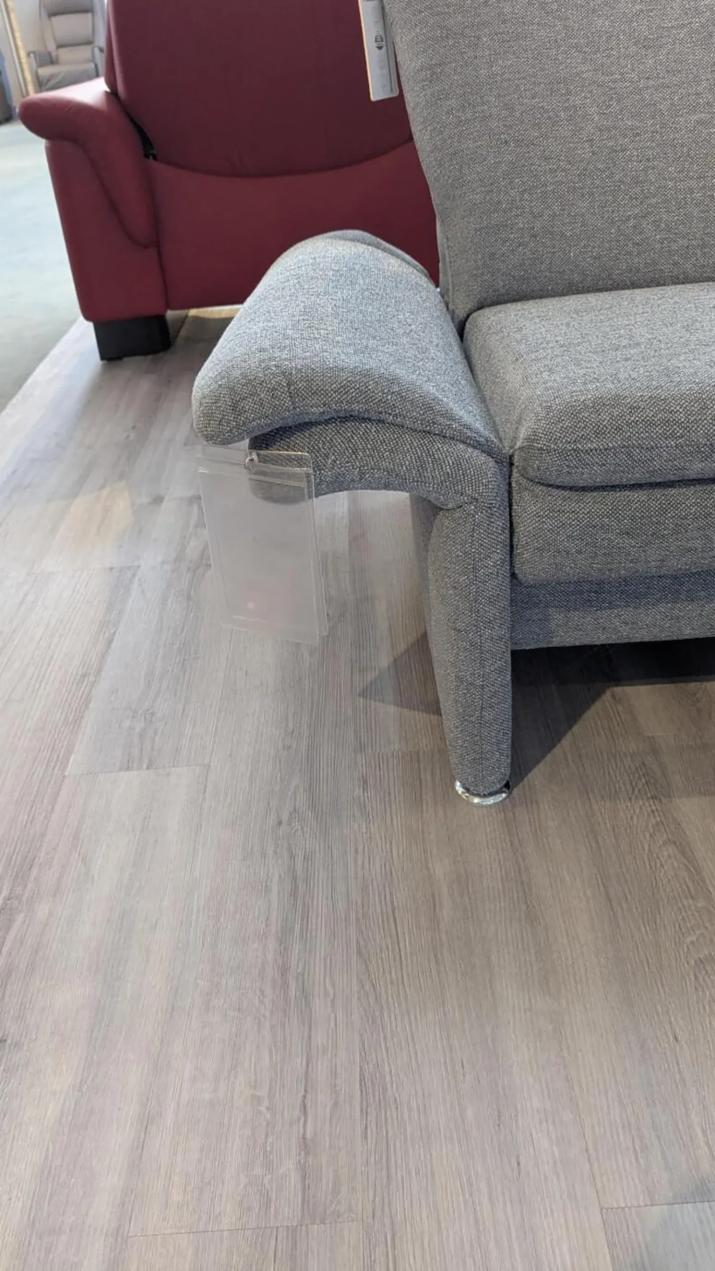 Arco Ecksofas|Ecksofa Chronos Stoff Medusa Rauchblau Grau Blau Metallfuß M01 Poliert Armlehne Klappbar Inklusive Kopfstütze